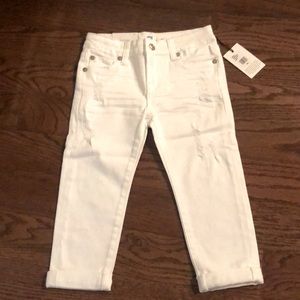 7 For All Mankind Girls White Stretch Skinny Jeans